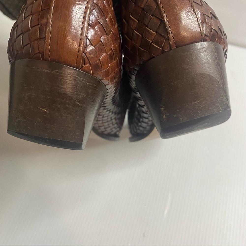 Sesto Meucci Woven Brown Leather Mid-Calf Women’s Boots Size 7M - Picture 7 of 13